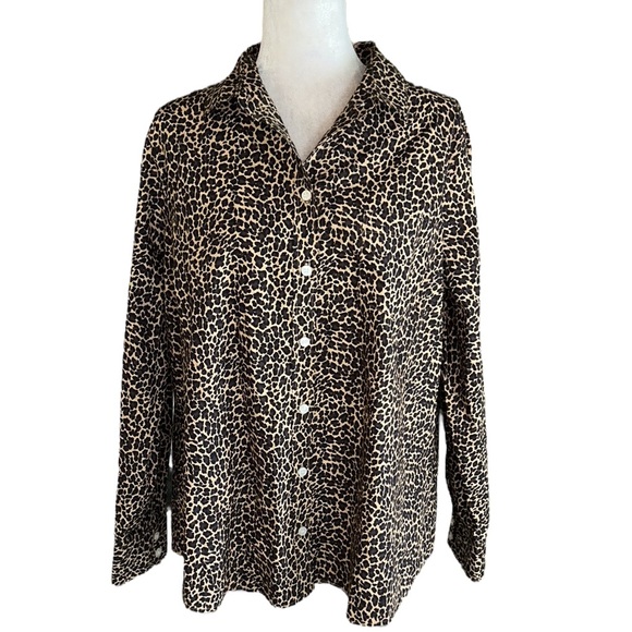 J. Crew Signature Fit Leopard Printed Button Up Shirt - XXL - Picture 14 of 14